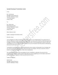 Termination Letter for Employee Template  with Sample  