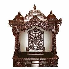 traditional wooden carved pooja temple