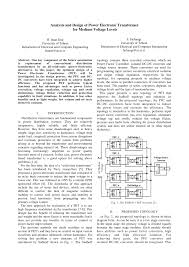 Pdf Analysis And Design Of Power Electronic Transformer For