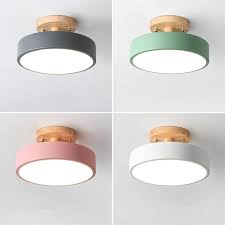 New Wood Ceiling Light Shade Pink White