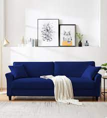 Buy Daroo Velvet 3 Seater Sofa In Pine