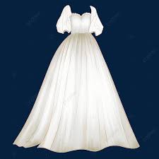princess sleeve wedding dress clipart
