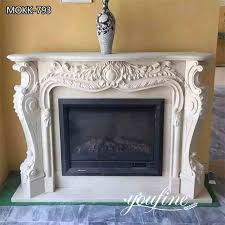 Natural White Marble French Fireplace