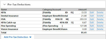 does tax planner deduct 401k and other