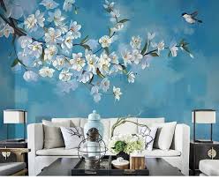 Oil Painting Flowers And Bird Wallpaper