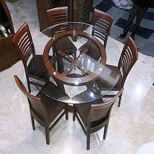 Round Glass Dining Set 6 Seater