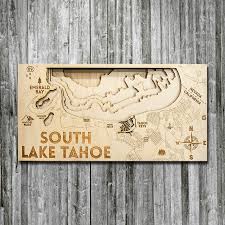South Lake Tahoe Wood Map 3d Topographic Nautical Chart