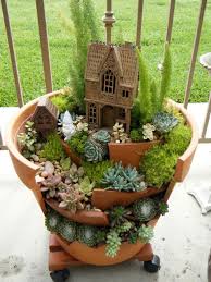 Fairy Mini Garden From Broken Pots