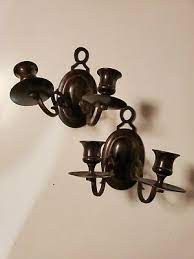 set of 2 metal wall candle sconces