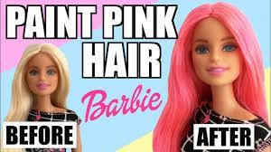 how to paint barbie hair in pink look