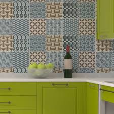 Geometric Tile Stencil Set For Wall