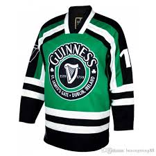 Guinness St James S Gate Durblin Ircland Men S Retro Hockey Jersey Embroidery Stitched Customize Any Number And Name