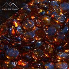 Dark Amber Reflective Fire Glass Beads