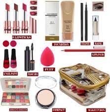 makeup kit with 3 lipsticks foundation