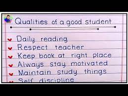 qualities of a good student write an