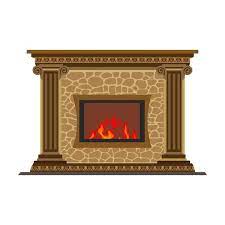 Fireplace Vector Icon Cartoon Vector