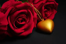 flowers heart rose pendant red