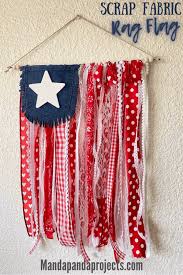s fabric and ribbon rag flag with