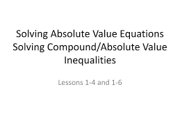Ppt Solving Absolute Value Equations