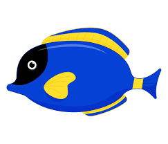 cute sea fish vector cartoon character