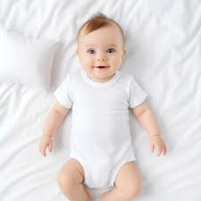 cute baby child in white mockup t shirt