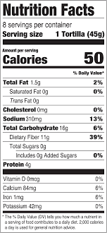 la banderita carb counter whole wheat