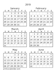 Download 2019 Printable Calendars
