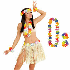 4pcs lei hula set hawaiian fancy
