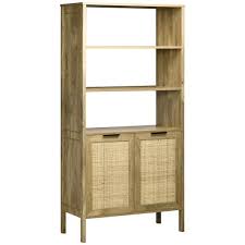 Natural Bookshelf Storage Cabinet