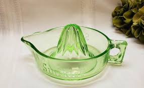 Sunkist Green Vaseline Glass Citrus