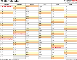 2020 Calendar Download 18 Free Printable Excel Templates