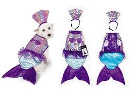 Zack Zoey Iridescent Mermaid Dog Costume Mythical Blue Purple Shimmery Shell Top Small