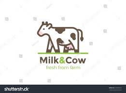 Cow Milk Farm Logo Design Vector Stock Vector Royalty Free