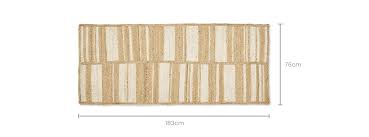 brown white stripes runner 76 x 183cm braided jute no pile yara by castlery