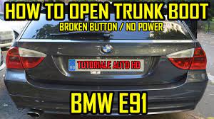bmw e91 how to open boot trunk with no