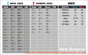 New Balance Mens Shoes Size Chart Sinclairanddrummond Co Uk