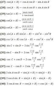 Trigonometry Formula Ratios And
