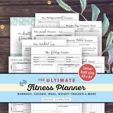 Fitness Planner Printable Health Planner Fitness Journal Etsy