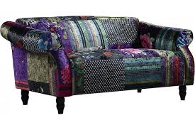 Anna Fabric Sofa Patchwork 2 Seater