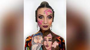 artist does stunning makeup art in