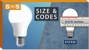 standard light bulb size codes