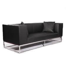 modern leather sofa with stainless