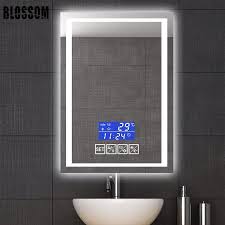 led bathroom mirror with digital clock