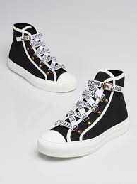 Christian Dior Black Canvas High Top Walkndior Sneakers