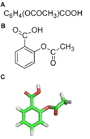 evaluation of aspirin structure from 1d