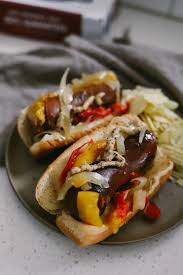 slow cooker beer brats with peppers and