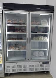 commercial double door display fridge