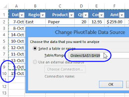 excel pivot table source data
