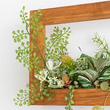 Wall Mounted Faux Plant Decor Wood