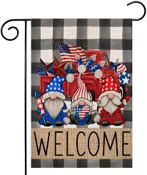 buffalo plaid patriotic gnomes